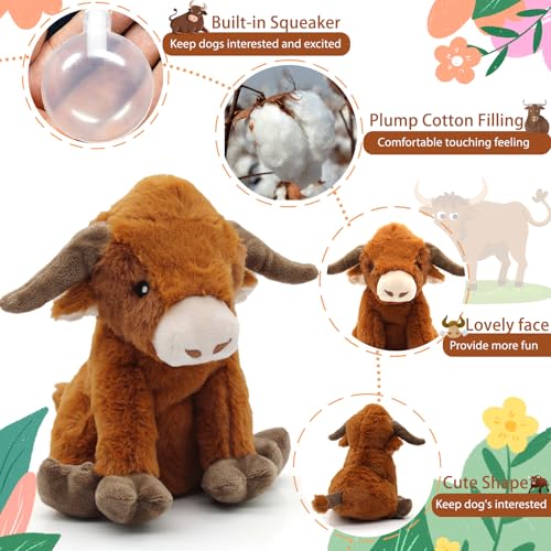 Highland Cow Dog Toy (Brown Cow)