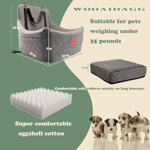 Dog Car Seat for Medium Sized Dog (Grey)