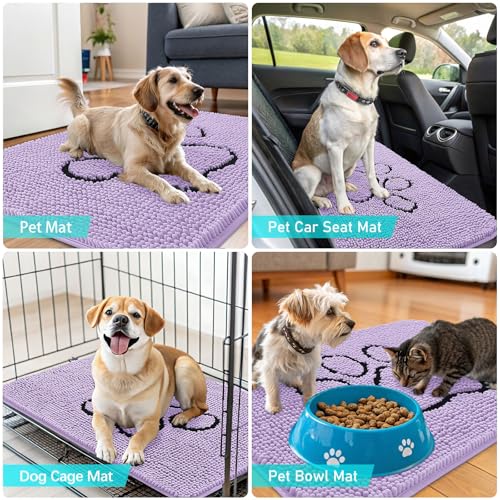 Dog Door Mat for Muddy Paws 36x24 (Lavender / 36" X 24")