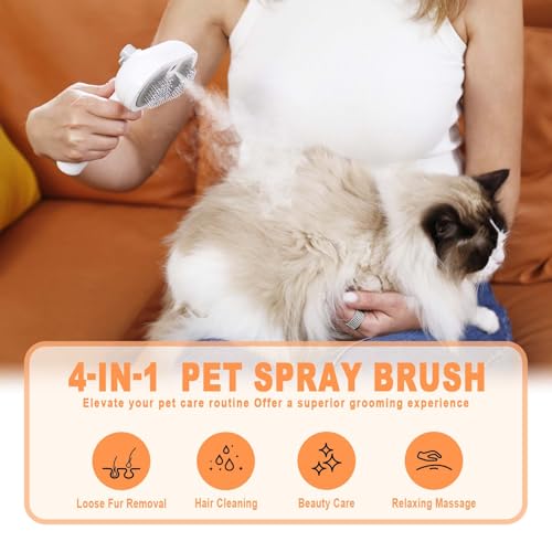 Cat Steam Brush for Cats & Dogs (White)