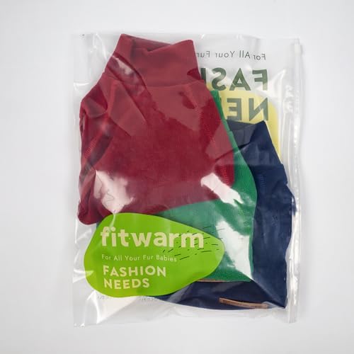 3 Pack Classic Fleece Dog Sweater (Small / Red Green Navy Blue)