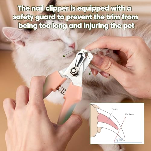 Self Cleaning Cat Brush for Shedding with Cat Nail Clipper 2