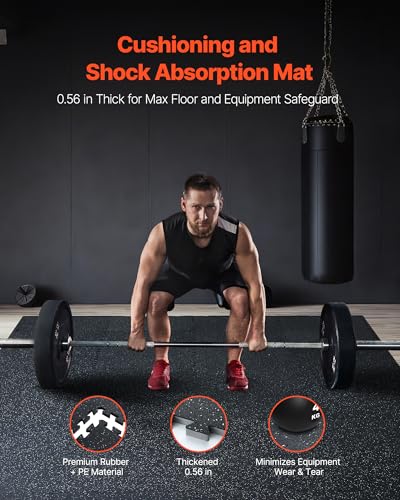 0.56In 100sq.ft 25 Tiles Gym Flooring for Home Gym (Black & White / 25"L x 25"W x 0.56"Th)