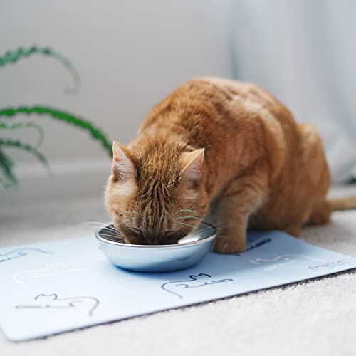 Cat Feeding Mat by Americat for Cat Food & Water Bowls