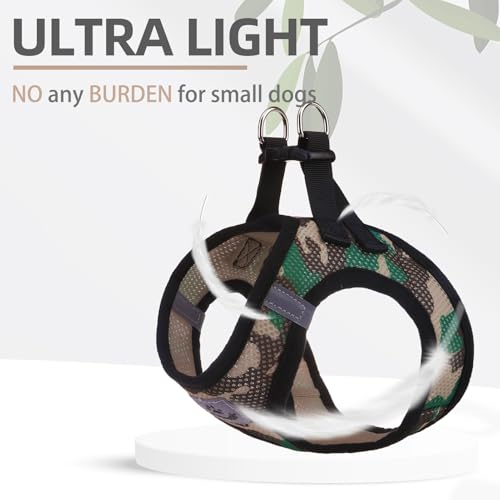 Dog Harness Collar and Leash Set No Pull for Small Medium Sized (Camouflage / S (CHEST 14.5"-16"))