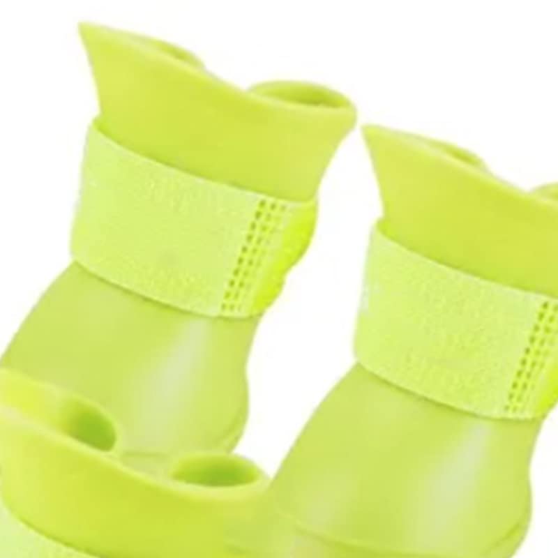 4Pcs Silicone Dog Boots (M / Yellow)