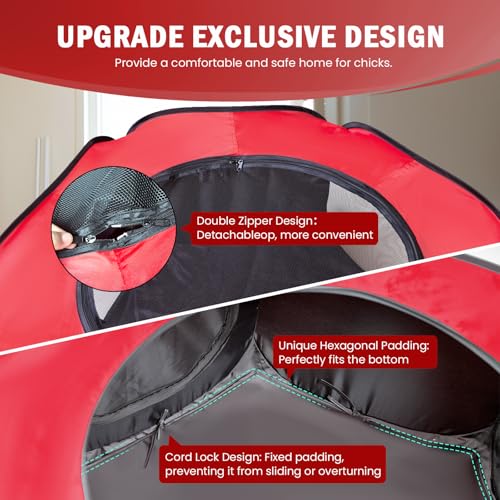 Brooder Box for Chick Starter Kit (Chicken Brooder Tent,Red)