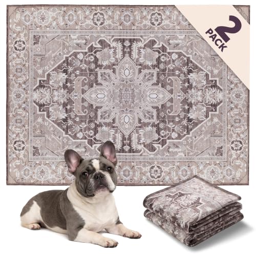 Lovewag Reusable Washable Dog Pee Pads (Caramel Crème / 16x24 inches (Pack of 2))