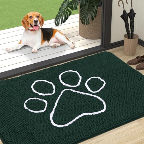 Dog Door Mat for Muddy Paws 47x32 (Blackish Green / 47" X 32")