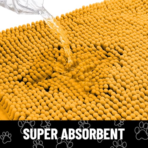 Dog Door Mat for Muddy Paws (48"X30" / Golden Yellow and Black)