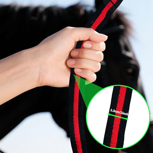 Lunge Line for Horse (Black&Red&Black / 26ft/8m)