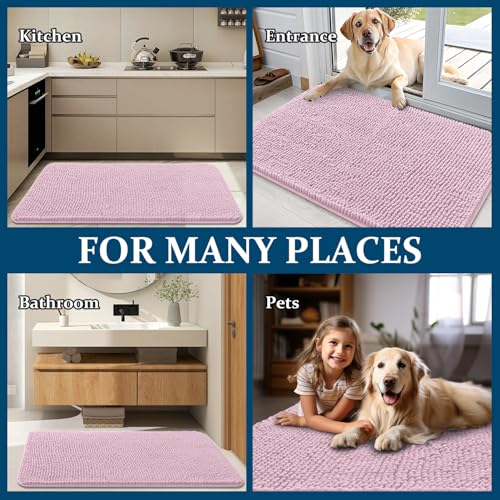 Dog Door Mat for Muddy Paws 59x32 (Dusty Rose / 59" X 32")
