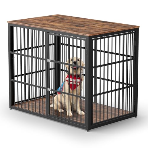 48'' XXL Dog Crate Furniture with 3 Doors for Large Dogs (Brown / 47.2"L x 29.1"W x 37.6"H)
