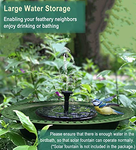 28 inch Lightweight Birdbaths Antique Decoration Detachable Birdfeeder & Bird Bath for Outdoor Garden (¾ gal / Green)