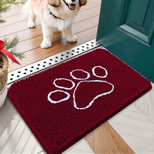 Dog Door Mat for Muddy Paws 70x35 (Burgundy / 70" X 35")