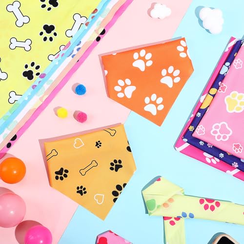 50 Pcs Paw Print Dog Bandanas Bulk (Paw Print / 31.5 x 21.7 x 21.7")