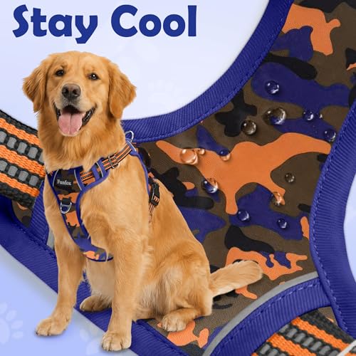 Dog Harness No Pull (Camo Orange / Medium)