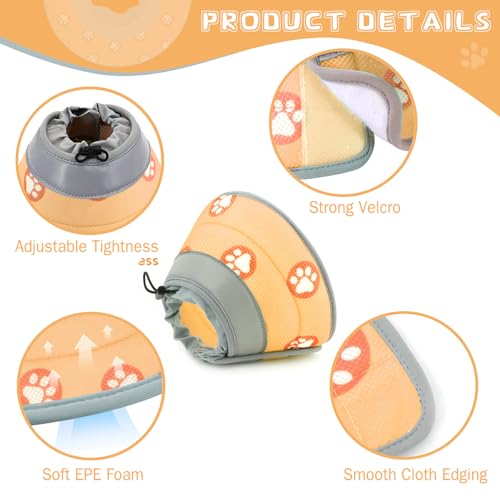 Cat Cone Collar Soft Elizabethan Collar for Surgery Recovery (Orange / S (Neck 5"-7"))