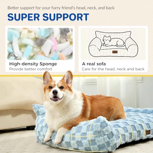 Cat Bed Cat Couch for Puppy and Kitten (Blue / 32x24x10")
