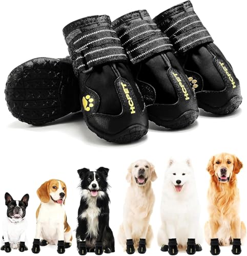 Dog Boots Dog Shoes for Large Dogs (Black / Width 2.16 in)