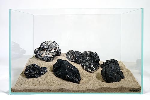 Dark Seiryu Stone 17lb Aquarium Rocks Stones for Fish Tank Decor (08 Dark Seiryu Stones(3-11inch,17lbs))