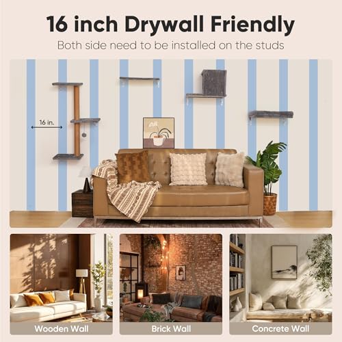 Cat Wall Shelves (Light Gray)