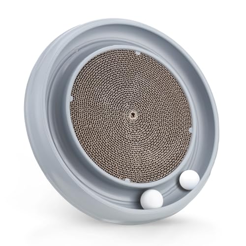 Cat Scratching Board with Track Balls for Indoor Cats (Grey)