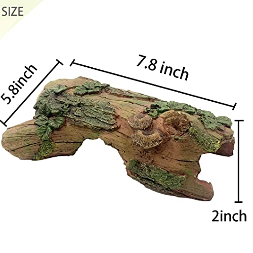 Resin Reptiles Hollow Tree Trunk Habitat Decor Reptile Log Hides Caves Bearded Dragon Hideout Cave Bark Habitats Decoration Gecko Hut for Lizard Chameleon Crested Gecko Snake Spider
