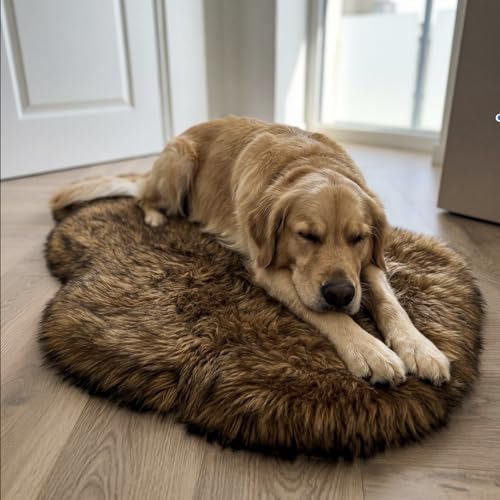 Faux Fur Orthopedic Dog Bed (Brown / Giant)