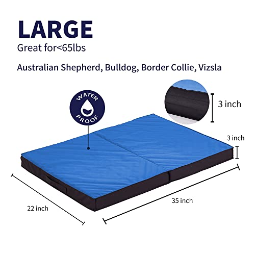 Outdoor Dog Bed for Large Dogs (Large / Navy Blue)
