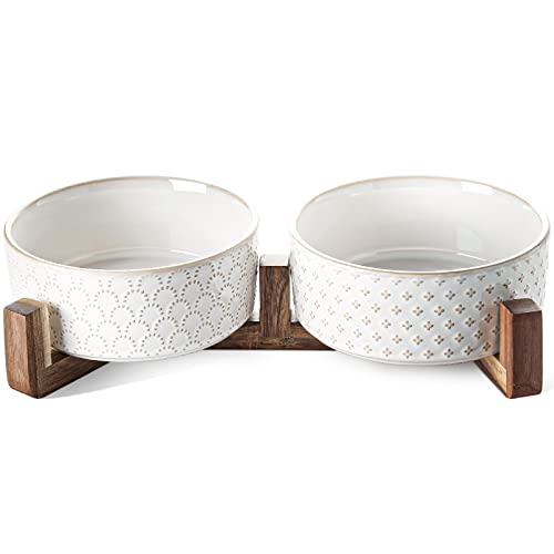 Dog Bowls Ceramic for Small Medium Dogs (Fireworks+Clover / M-4 Cup)
