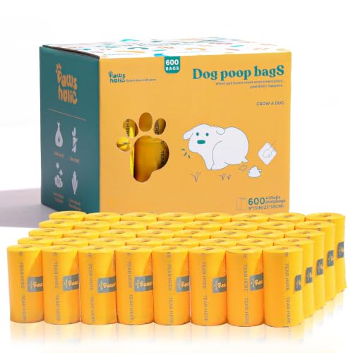 Dog Poop Bags Rolls Extra thick and Guaranteed Leak Proof Poop Bags for Dogs (600 Count (Pack of 1) / Unscented)