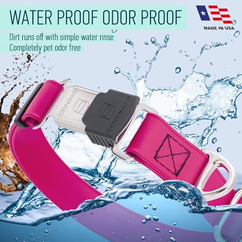 Biothane Waterproof Dog Collar with Herm Sprenger Stainless Steel Quick Release Buckle (W 3/4" x L 12"-19" / Magenta Pink)