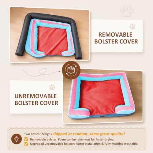 Orthopedic Dog Bed for Extra Large Dogs with Bolster (45.0"L x 35.0"W x 8.5"Th / Atlanta)
