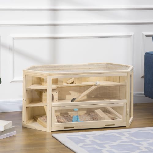 Wooden Large Hamster Cage (Natural Wood)