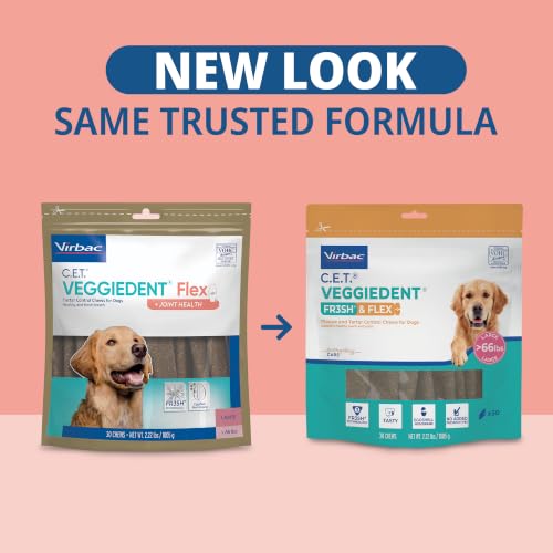 C.E.T. Veggiedent Fr3sh & Flex Plaque and Tartar Control Chew for Dogs (Large Over 66lbs)