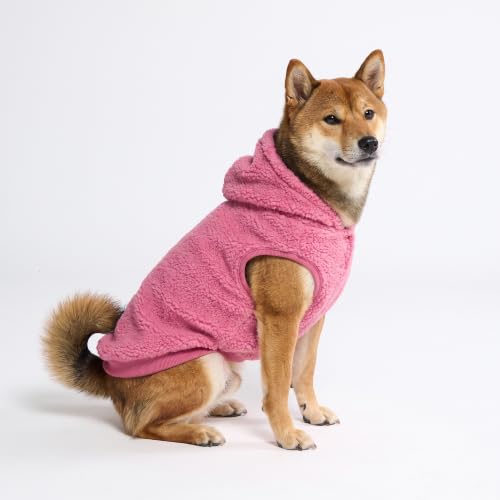 Sherpa Fleece Dog Jacket (Dark Pink / XL)