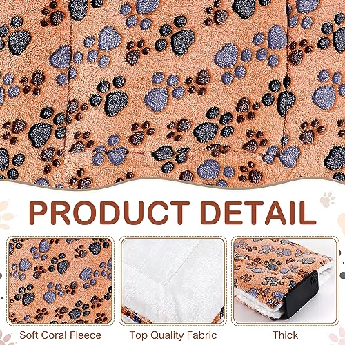4 Pack Soft Pet Bed Mat Small Dog Crate Fleece (30 x 22 Inches / Vivid Color)