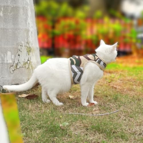 Cat Harness and Leash Set Escape Proof (Jungle Camouflage / XL 11-20 lbs)