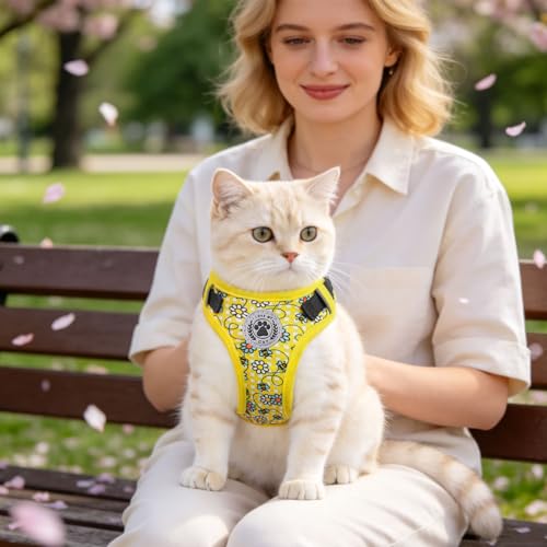 Cat Harness and Leash Set (Bee Yellow / S (Chest: 11 - 16"))