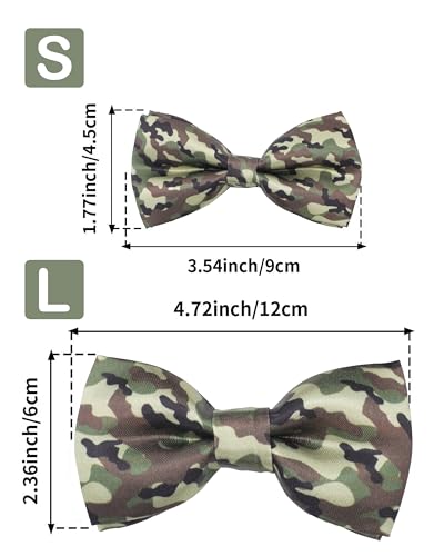 10 Pack Camo Dog Bowties for Large Dogs Sliding on Collar (M/L)