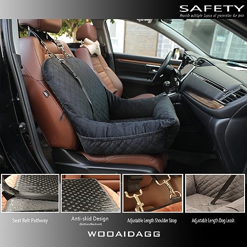 Dog Car Seat for Small Dogs Up to 25 lbs (Black)