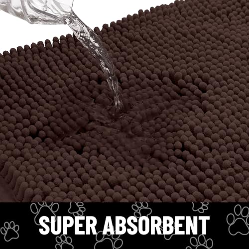 Dog Door Mat for Muddy Paws (70"X24" / Brown and Black)