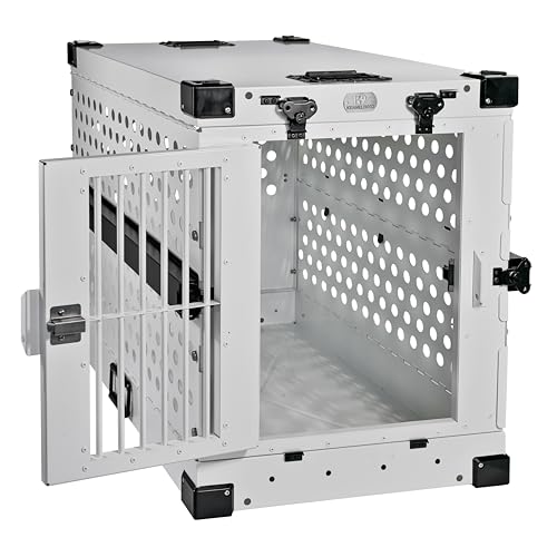 Aluminum Collapsible Dog Crate (White / 34.6"L x 25.2"W x 28.9"H)
