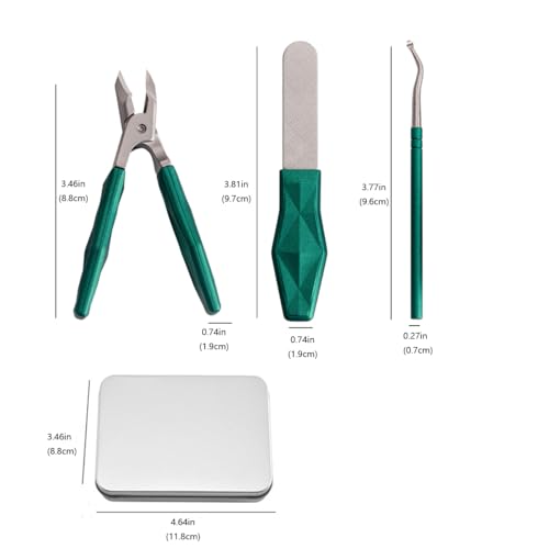 Angled Nail Clippers Green Eagle Beak Oblique Slanted Curved Thick Professional Nail Clippers for Women Adult Men Ingrown (Modern)