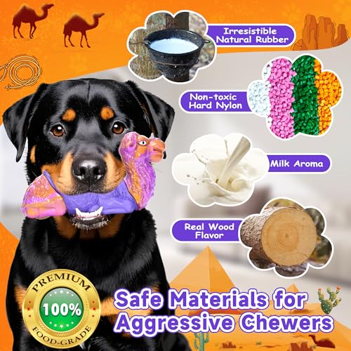 Tough Dog Toys for Aggressive Chewers (Wood Scent)