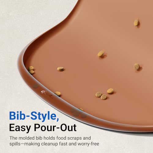 Cat Food Mat Silicone Waterproof Feeding Mat (18"L x 12.5"W / Coral)
