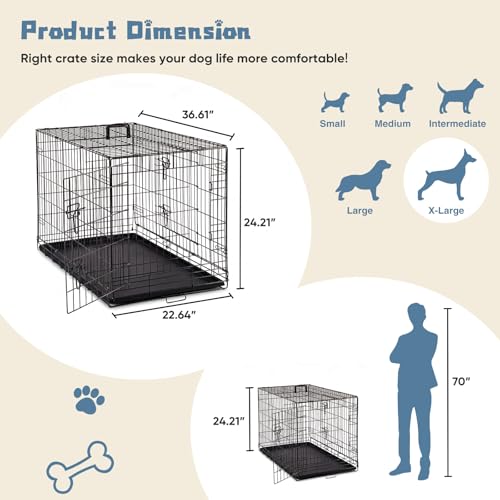 36 Inch Dog Crate (36.6"L x 22.6"W x 24.2"H)