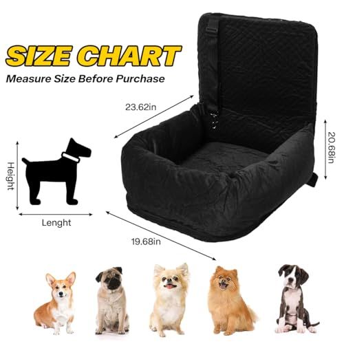 Dog Car Seat for Small Medium Dogs Pet Up to 40 lbs Black (Medium / Black)