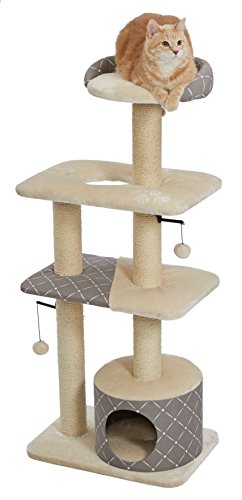 Cat Tree Tower Cat Furniture (Tower Cat Furniture, Mushroom Diamond Pattern)